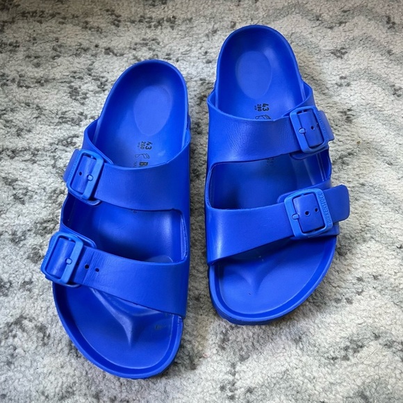 Birkenstock Arizona Essentials EVA Blue Slides Pool Shoes Double Buckle Sandals - Picture 7 of 14